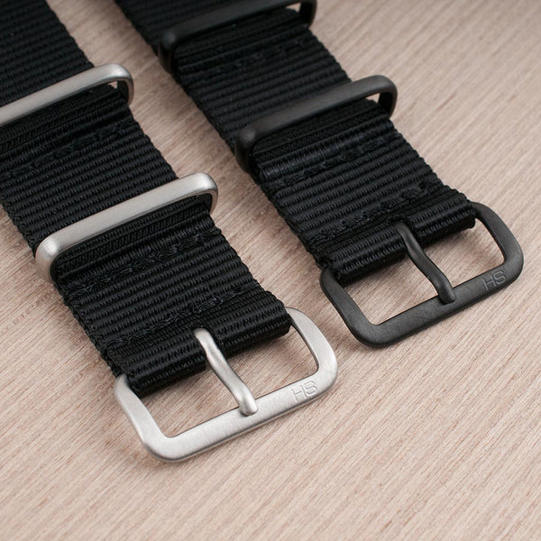 20mm STANDARD H x StrapHabit Black Watch Straps